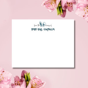 Tarjeta de notas de guardería de orejas de conejo