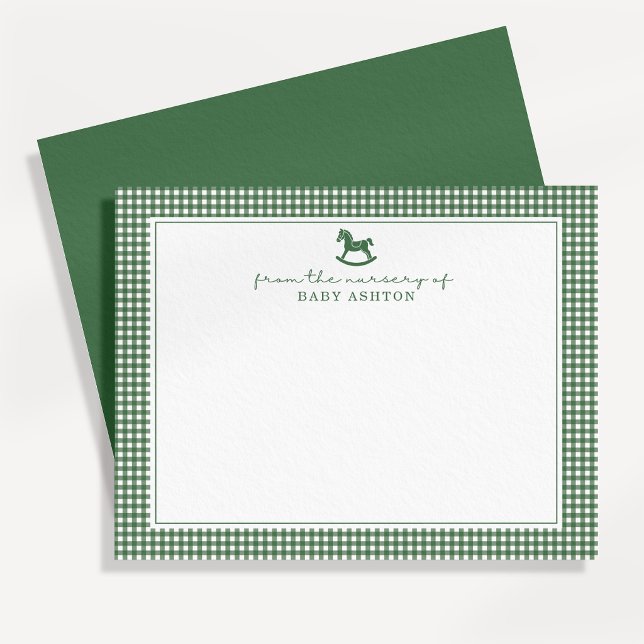 Tarjeta de notas de guinga verde para habitación d (Subido por el creador)