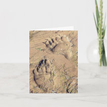 Tarjeta de notas de huellas de oso pardo de Alaska