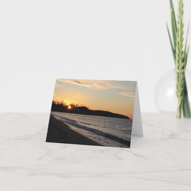 Tarjeta de notas de la playa Long Island Sunset (Anverso)