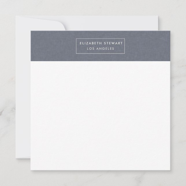 Tarjeta de notas de marfil y de línea azul Minimal (Anverso)
