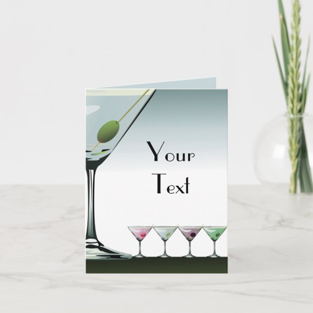 Tarjeta de notas de Martini clásico para cócteles (Anverso)