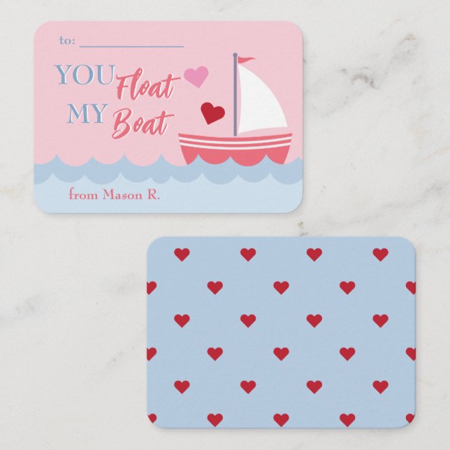Tarjeta de notas de mi barco para San Valentín de  (Anverso / Reverso)