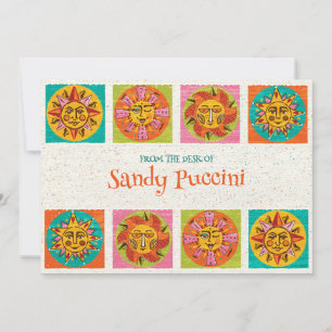 Tarjeta de notas de Mid Century Modern Modern Sun