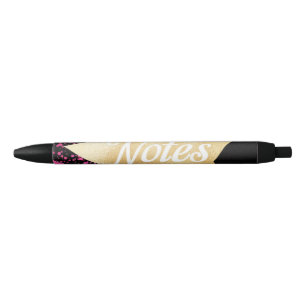 Tarjeta de notas de moda y pluma de correspondenci