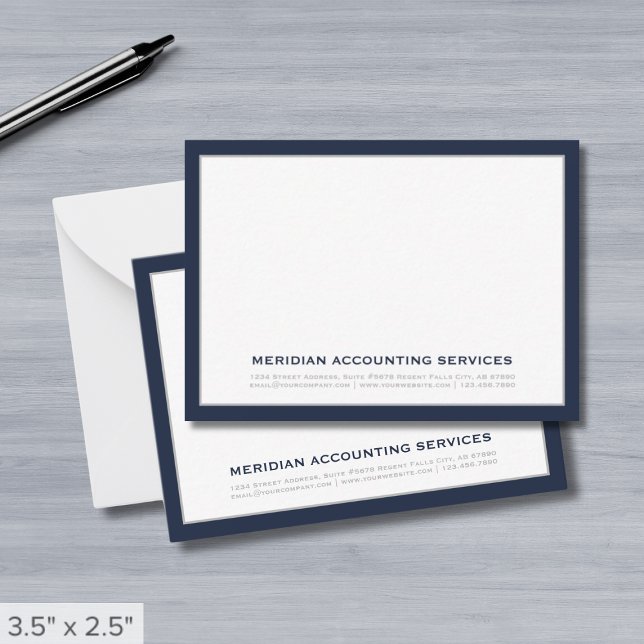 Tarjeta de notas de negocios azul y gris de la mar (Subido por el creador)