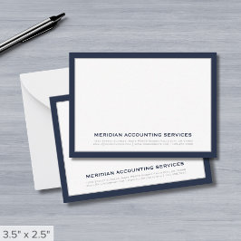 Tarjeta de notas de negocios azul y gris de la mar