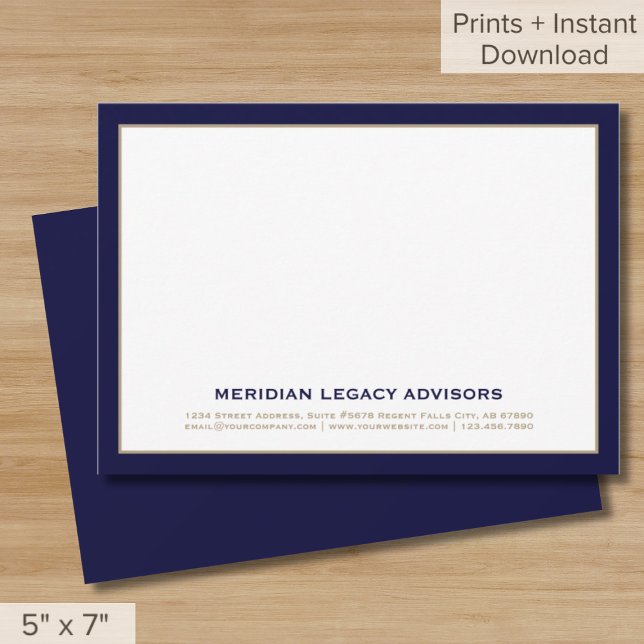 Tarjeta de notas de negocios de la Marina Blue and (Subido por el creador)
