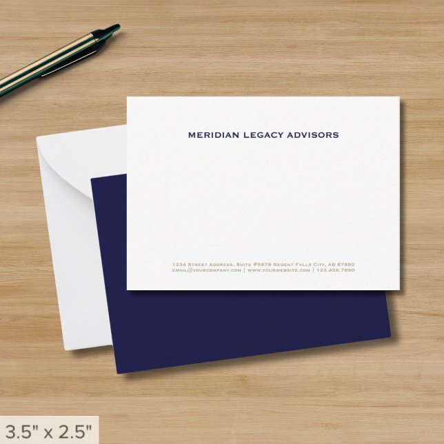 Tarjeta de notas de negocios Navy Blue and Gold (Subido por el creador)