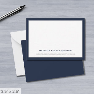 Tarjeta de notas de negocios Navy Blue and Silver