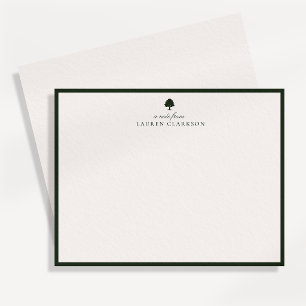 Tarjeta de notas de papelería de roble elegante