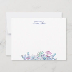 Tarjeta de notas de papelería personalizada floral