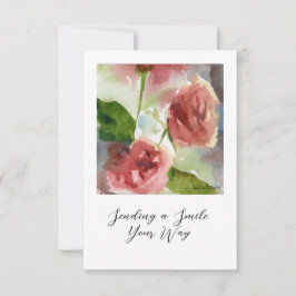 tarjeta de notas de rosas de acuarela