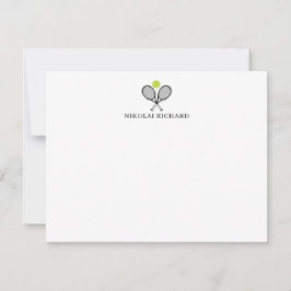 Tarjeta de notas de tenis de raqueta personalizada