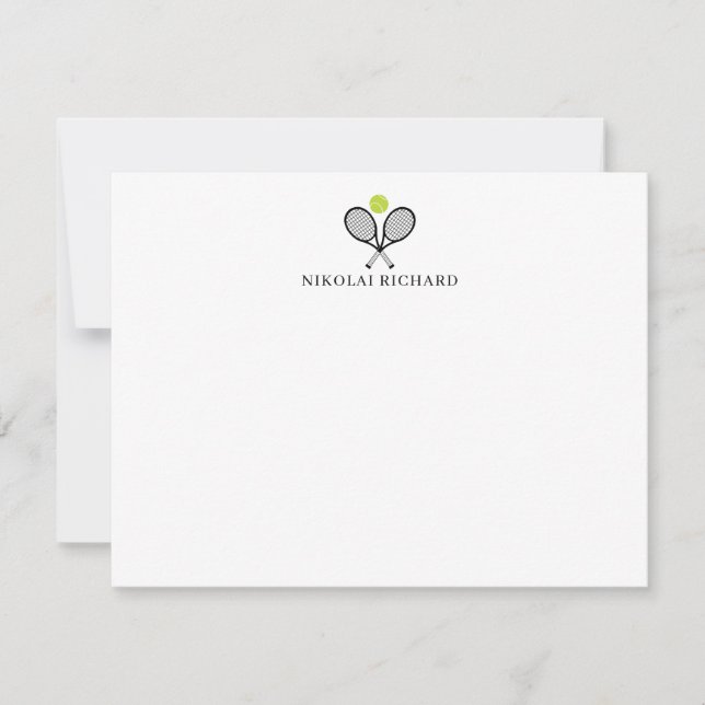 Tarjeta de notas de tenis de raqueta personalizada (Anverso)