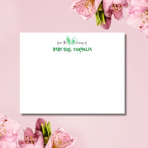 Tarjeta de notas de vivero de orejas de conejo ver