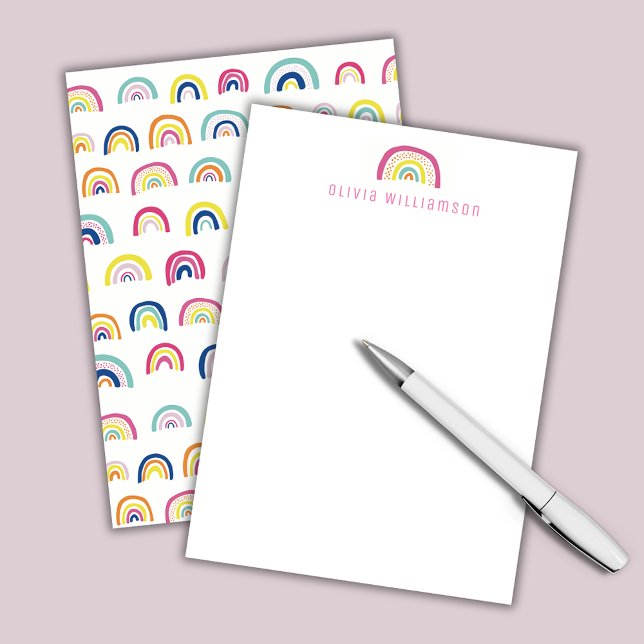 Tarjeta de notas del arcoíris linda (Rainbow personalized notecards)