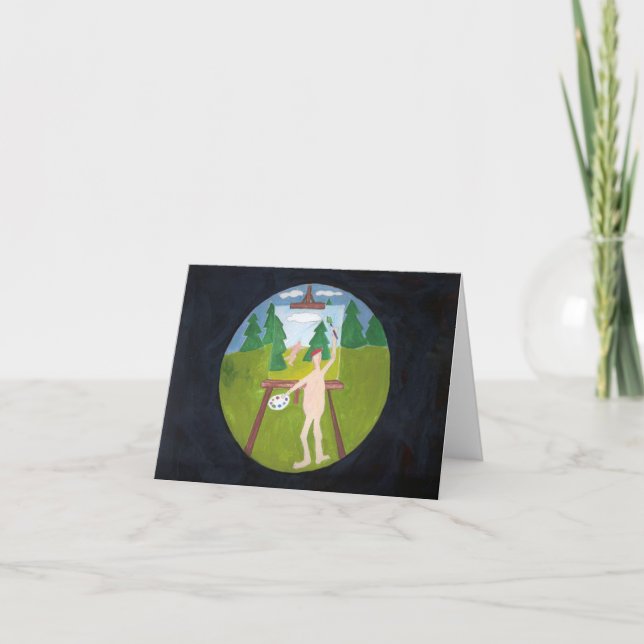 tarjeta de notas del pintor nudista (Anverso)