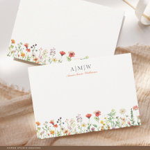 Tarjeta de Notas Elegante Boho Chic con Monograma