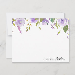 tarjeta de notas floral personalizada lavender