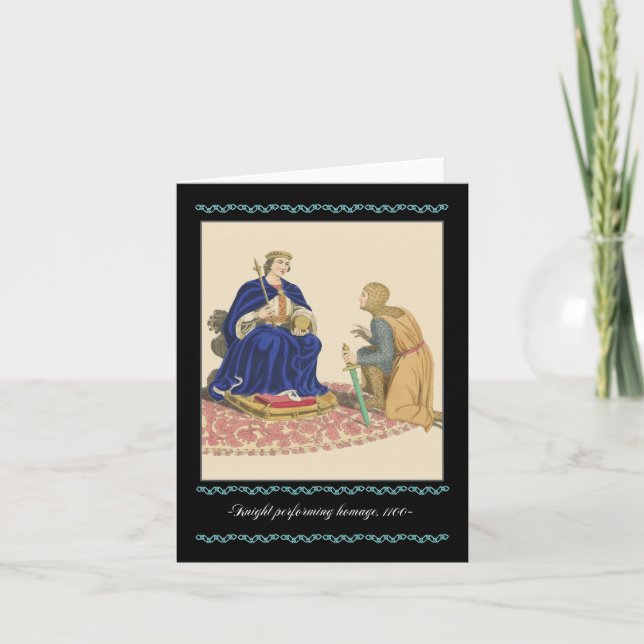 Tarjeta de notas medievales de Caballeros y Armore (Anverso)