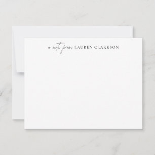 Tarjeta de notas minimalista en negro y serif