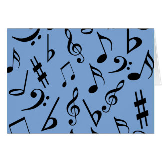 Tarjeta de notas musicales - Azul