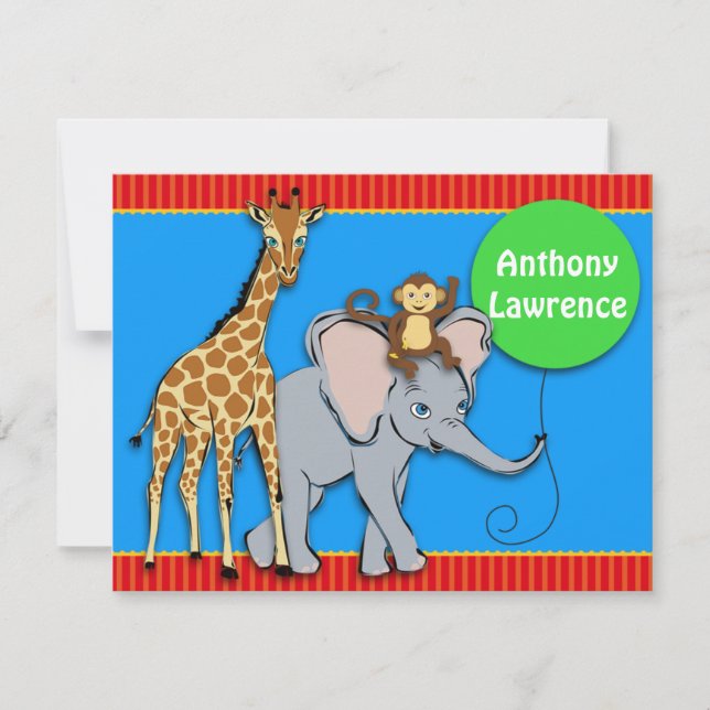 Tarjeta de notas para animales Circus FUN (Anverso)