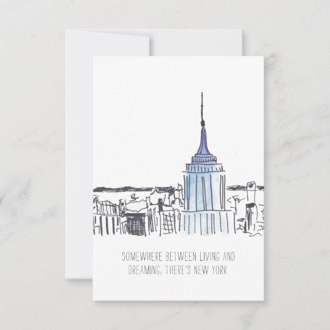 Tarjeta de notas sobre el edificio del Empire Stat (Anverso)