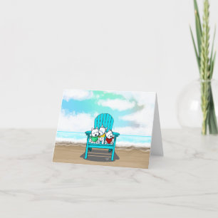Tarjeta de notas sobre los productos de la playa