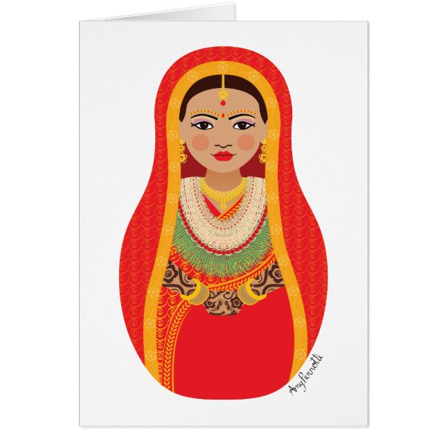 Tarjeta de novia nepalí Matryoshka (Frente)