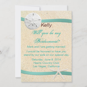 Tarjeta de novia Sand Dollar Beach Wedding