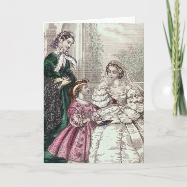 Tarjeta de novia victoriana rubia para Bodas y duc (Anverso)