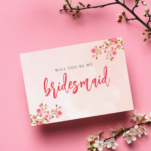Tarjeta de novia Watercolor Cherry Blossom Spring (Subido por el creador)