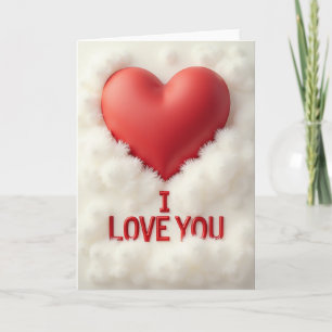 Tarjeta de Nube con Corazón 'Te Amo'