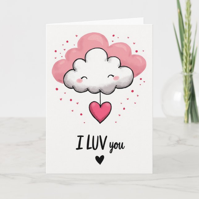 Tarjeta de Nube Corazón Te Amo (Anverso)
