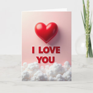 Tarjeta de Nubes Te Amo Corazón Pareja