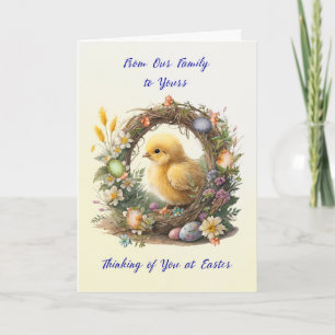 Tarjeta De nuestra familia a su chica de Pascua en Grapevi