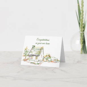 Tarjeta de nueva casa de cabaña pequeña