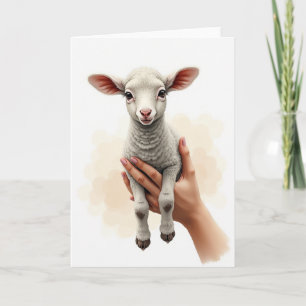 Tarjeta de Nueva Vida de Corderito Gentil