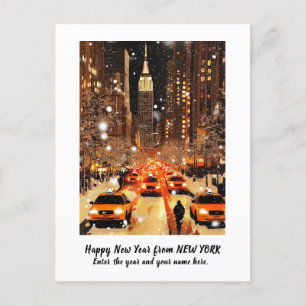 Tarjeta de Nueva York Feliz Año Nuevo 2025 persona