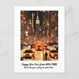 Tarjeta de Nueva York Feliz Año Nuevo 2025 persona