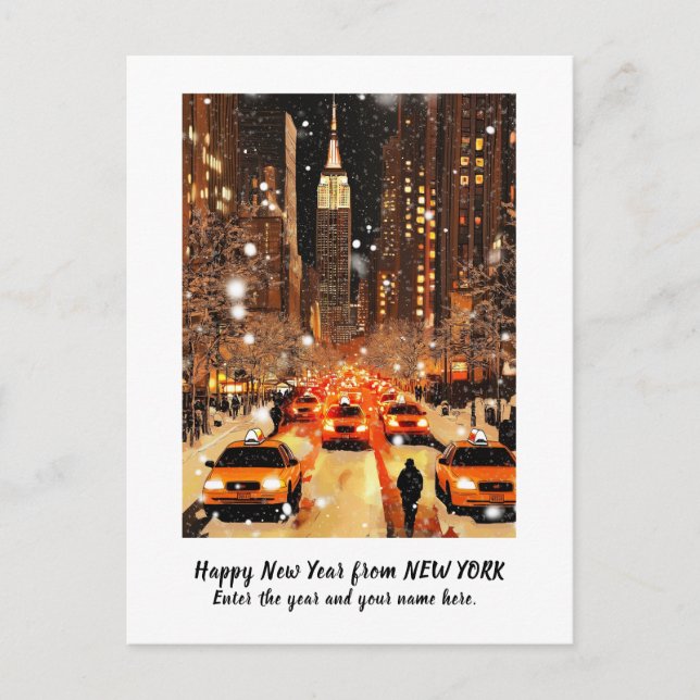 Tarjeta de Nueva York Feliz Año Nuevo 2025 persona (Anverso)