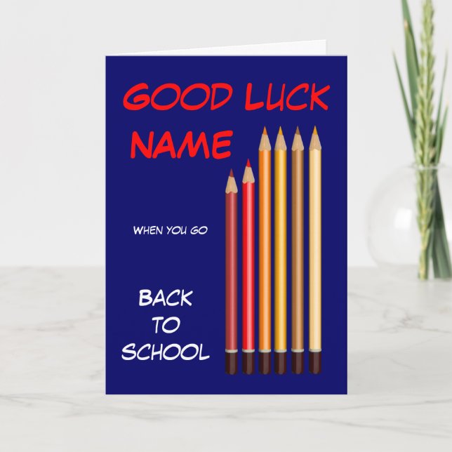 Tarjeta De nuevo a deseos de la escuela (Anverso)