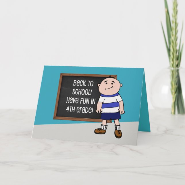 Tarjeta De nuevo al cuarto grado de la escuela (Anverso)