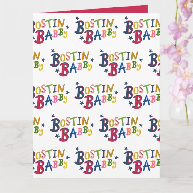 Tarjeta de nuevo bebé BOSTIN BABBY Palabras del Bl (Orquídea)