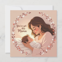Tarjeta de nuevo bebé para mamá con un mensaje cál