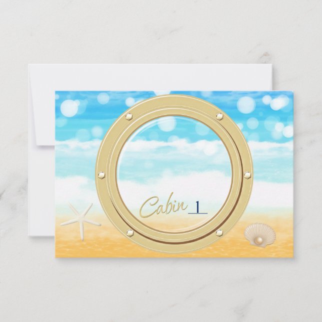 Tarjeta de número de asiento de mesa de crucero de (Anverso)
