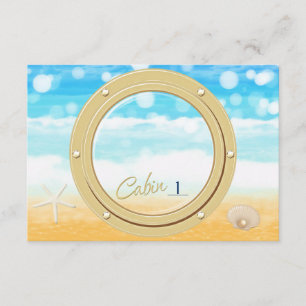 Tarjeta de número de asiento de mesa de crucero de