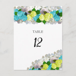 Tarjeta de número de asiento de mesa floral amaril
